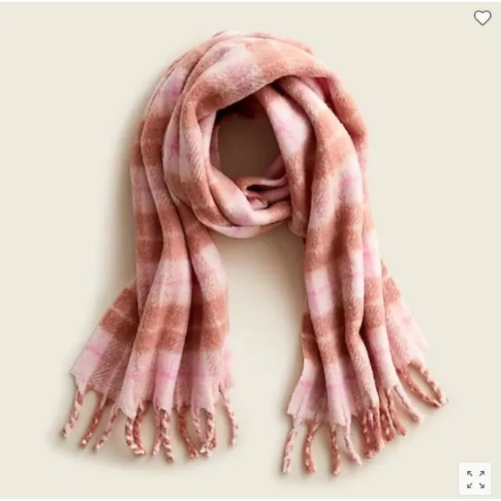 J. Crew NWT Plaid Scarf in Textured Wool